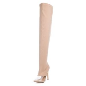 Holiday 🎄Sexy Nude Knee High Stiletto Heels